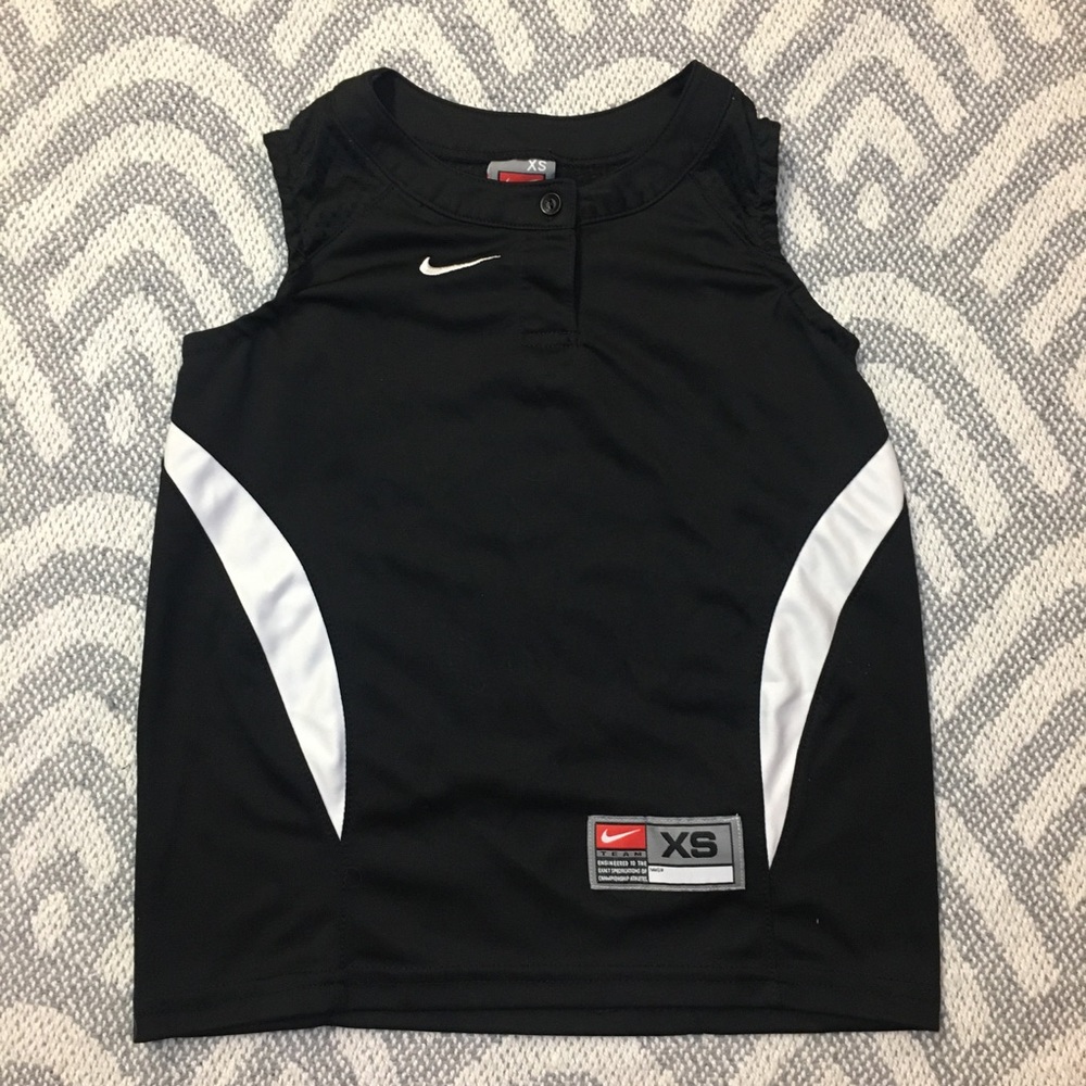 NIKE Dri-Fit Girls Kids Mesh Black Tank Top, XS